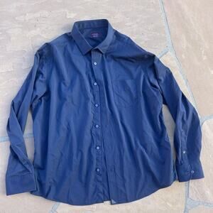 UNTUCKit Performance Nylon Shirt Mens XXL Navy Blue Gironde Slim Fit Easy Care